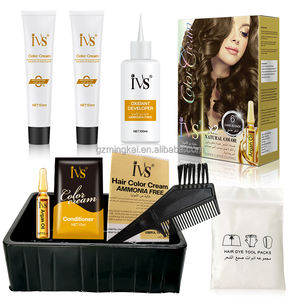 Creme de Coloração de Cabelo Loiro Claro Profissional IVS com Queratina e Óleo de Argan, Condicionador, Livre de Amônia, Cor Permanente - Product Image 2