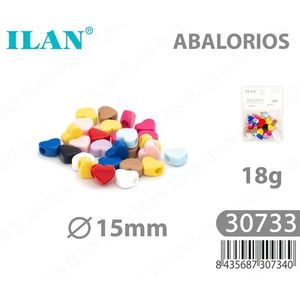 Perline a Forma di Cuore Ilan Abalorios 15mm 18g per Creazione di Gioielli - Product Image 1