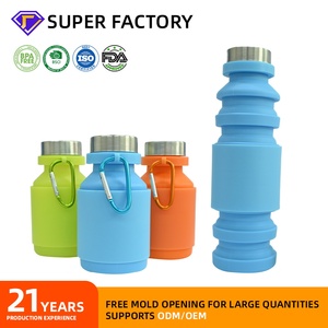 Botella Plegable de Silicona de Grado Alimenticio de 550 ml, a Prueba de Fugas, Libre de BPA, para Venta al por Mayor, con Logotipo Personalizado, MOQ 300 - Product Image 1