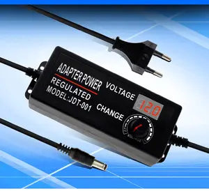 Adjustable AC to DC 3V-12V 9V-24V Universal adapter with display screen voltage Regulated power supply adapter EU/US Plug
