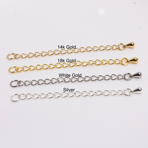 5cm 2 Inches White <strong>Gold</strong> 18K 14k <strong>Gold</strong> Plated Necklace <strong>Chain</strong> Tail End <strong>Extender</strong> - Product Image 2