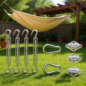 Kit de quincaillerie pour voile d'ombrage en acier inoxydable argenté D0100HELNRG pour accessoires d'installation de parasol extérieur - Product Image 2