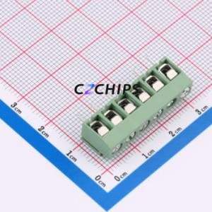 C50126V-6P0G56 <b>Screw</b> Terminal <b>Block</b> Through hole Component (THT),P=5mm Connector 1x6P 5mm 6P 1 - Product Image 1