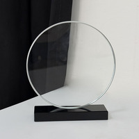 Trophée en cristal transparent rond K9, poli, gravure personnalisée pour la reconnaissance d'entreprise MH-J0914