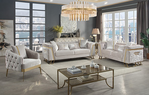 Set di Divani Angolari Moderni Imbottiti in Tessuto con Schienale Quadrato e Gambe in Acciaio Inossidabile, Durevoli e Confortevoli per Soggiorno 497+498 <span class=keywords><strong>4</strong></span> - Product Image 4