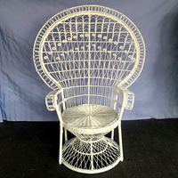 Chaise en rotin en osier pur fait à la main d'usine chaises de salon de jardin extérieur moderne chaises de paon chaise de loisirs d'intérieur de balcon de patio