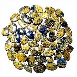 Pierres précieuses KHUSHI GEMS, nellite naturelle, cabochon, cristal bleu, pierre précieuse pietersite, forme ovale, lot de tailles mélangées, évaluation par un tiers - Product Image 1