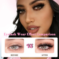 Kit de cils en grappe DIY 300 pièces 200D extra épais longueurs mixtes (10-20mm) avec cils inférieurs