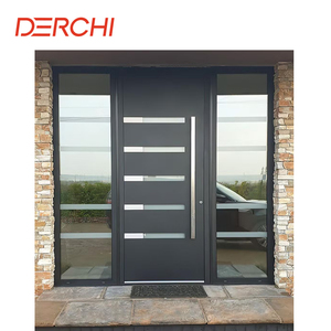 DERCHI NFRC新しいデザインカスタムホームエントリーセキュリティヴィラメイン外部エントランススチールモダンアルミニウムセキュリティピボットドア - Product Image 5