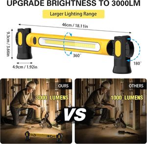 Rechargeable <b>LED</b> Work <b>Light</b> Floodlight Spotlight 5000mAh Magnetic Base/360 Crochet/3 Modes/180-Degree Rotation WD-ML02 <b>LED</b> Work - Product Image 3