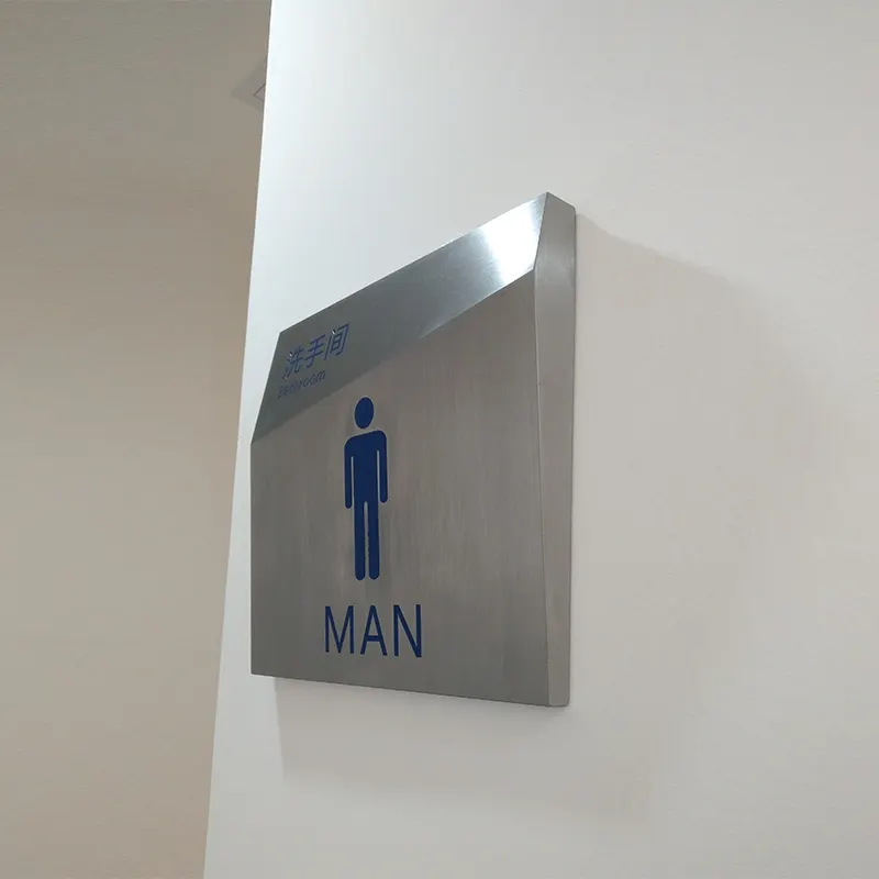 Erkek kadın tuvalet işareti paslanmaz çelik tabela banyo kişilik WC plakası özel