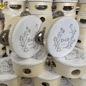 Tamborín de <span class=keywords><strong>percusión</strong></span> personalizado de 4 pulgadas para bodas, pequeño, de mano, para iglesia, temporada de pico 2025, precio personalizado - Product Image 3