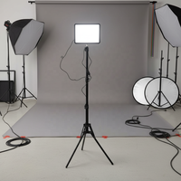 Kit d'éclairage photo portable étanche avec panneau lumineux plat 280 LED de 10 et 12 pouces, 3 modes de lumière (2800-7000K), trépied et alimentation USB