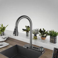 Nouvelle arrivée : Robinet de cuisine moderne à poignée unique avec écran numérique de température, eau chaude/froide, mélangeur unique en céramique