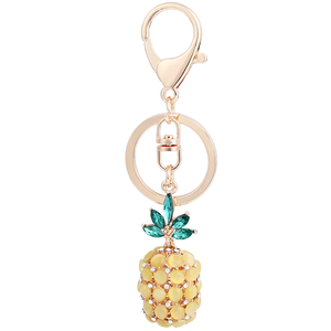 QYS Rhinestone Pineapple Keychain Colorful Crystal Fruit <b>Bag</b> Charm Metal <b>Key</b> <b>Ring</b> Car Accessory Gift - Product Image 1