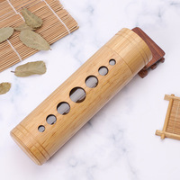 Botol air minum kaca tutup bambu kayu bebas Bpa logo kustom dengan lengan bambu kayu
