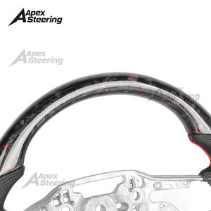 Volant sport en fibre de carbone forgée, nouveau modèle 2024-2025, avec cuir perforé - Product Image 2