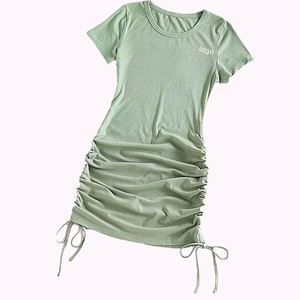 Venta al por mayor de logotipo personalizado de alta calidad Slip vestido largo suave negro manga Loungewear Shaper Color liso Casual Mini Vestidos para mujeres - Product Image 1