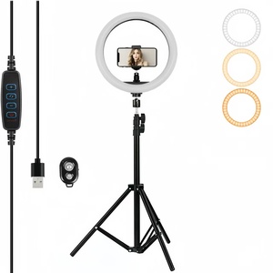 Hot Bán Có Thể Điều Chỉnh 0.5M 1.1M 1.6M 2.1M Tripod Đứng & 10 "LED Ảnh Tự Sướng Vòng Ánh Sáng Cho Live Streaming Tiktok Trang Điểm Video - Product Image 1