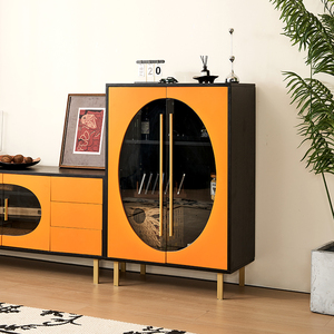 Modern Design Metal Mesh Flat Door Adjustable Height <b>Sideboard</b> General Use Home Furniture <b>Storage</b> Cabinet for Living Room 0828-4 - Product Image 1