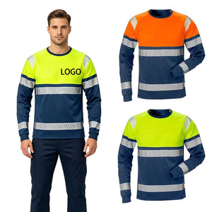 Wholesale Customized Workwear High-Visibility Reflective Breathable Long Sleeve T-Shirts Safety Uniform for Night <strong>Work</strong> - Product Image 1
