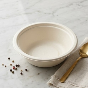 Bol à soupe en bagasse écologique de 6 oz, récipient alimentaire jetable durable, plat de service compostable pour la restauration et les fêtes - Product Image 2