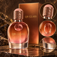 Flacon de parfum de luxe personnalisé en verre effet cristal vide 80 ml, flacon pulvérisateur rond pour emballage de parfum arabe