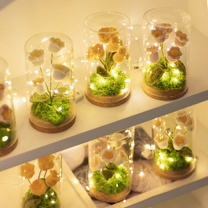 Lampada fatta a mano all'uncinetto giglio <span class=keywords><strong>della</strong></span> valle per luce notturna artificiale a maglia <span class=keywords><strong>fiore</strong></span> per 2025 nuovo arrivo decorazione <span class=keywords><strong>della</strong></span> casa di tendenza - Product Image 4
