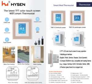 Thermostat intelligent moderne HYT007A pour le contrôle de la température WiFi, compatible électrique/eau, Alexa Google, chauffage au sol - Product Image 5