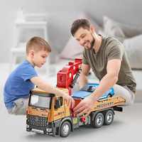 Camion de sauvetage routier en métal moulé sous pression à l'échelle 1/24, modèle 2026, jouet à inertie avec fonction de recul, lumières et sons pour enfants