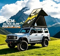 Tente de toit triangulaire ultra-fine en aluminium de 8 cm pour 4x4 tout-terrain avec échelle