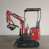 Mini-excavatrice 1,2 tonne à chenilles en caoutchouc, directement de l'usine, abordable, pour jardinage