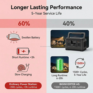 Station d'alimentation mobile haute capacité 500W 520Wh pour le camping dans les parcs nationaux américains, les fêtes de plein air, les voyages en camping-car et la sauvegarde d'urgence - Product Image 5