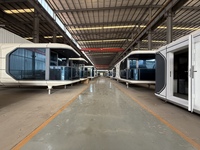 Maison préfabriquée modulaire en aluminium de luxe imperméable pour l'extérieur, capsule spatiale