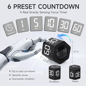 Visual Timer Learning Dedicated Cube Flip Pomodoro Timer Rotating <b>Clock</b> Hexagon Productivity Timer <b>Digital</b> Tools for Kids - Product Image 2