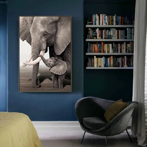Vente en gros et livraison directe 100% peint à la main abstrait fait à la main <span class=keywords><strong>peinture</strong></span> à l'huile éléphant <span class=keywords><strong>Art</strong></span> mur toile <span class=keywords><strong>peinture</strong></span> - Product Image 2