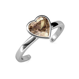 Anello di Design colorato a forma di cuore dasini impreziosito da cristalli <span class=keywords><strong>Swarovski</strong></span> <span class=keywords><strong>argento</strong></span> Sterling 925 Liebe anello per regalo - Product Image 5