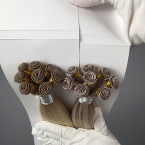 ผมต่อแบบเวฟท์ถักมือ 100% เวอร์จิ้น แท้ หนาเป็นพิเศษ แบบ Double Drawn  มองไม่เห็นรอยต่อ  พรีเมียม 100% ผมแท้ - Product Image 4