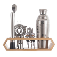 Ensemble d'accessoires de bar 12 pièces, shaker à cocktail à double paroi 700 ml, ensemble de barman en acier inoxydable isolé sous vide