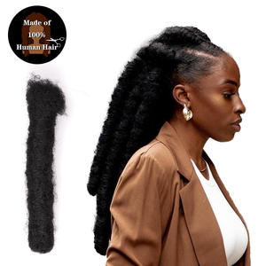 [Jiffy/Hohodreads] Extensions de dreadlocks préfabriquées en cheveux humains naturels afro crépus, grande taille 3 et 4 cm - Product Image 1