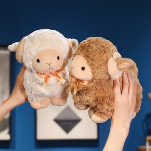 Jouet en peluche de mouton en laine bouclée mignon Design réaliste Tissu doux pour la peau Toucher lisse Impossible de poser un jouet en peluche - Product Image 6