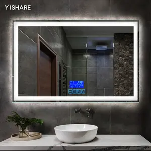 Yishare Design moderno Defogger mobili a specchio per pareti decorazioni per interni Smart Touch Button Control Led specchio da bagno antiappannamento