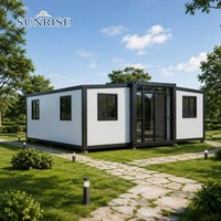 Maison conteneur extensible SUNRISE, étanche et respirante, préfabriquée, 40 pieds x 20 pieds, 5 chambres, design moderne, écologique