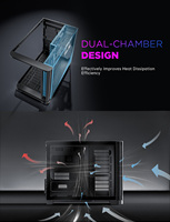 High Quality Aluminum Alloy Mid Tower Desktop Gaming Computer Case Tempered Glass Power Supply HDD/SSD Storage 400mm Graphics