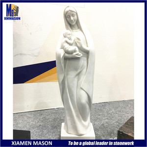 Customized <b>White</b> Marble Virgin Mary Holding Grabstein Baby Jesus Sculpture MSF1012 <b>White</b> Marble Virgin Mary Promotion Lis - Product Image 3