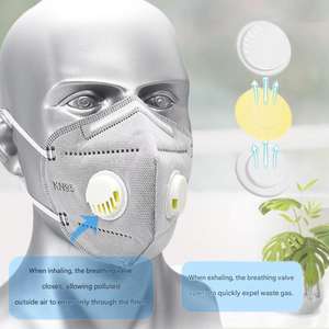 Masque KN95 industriel EMY avec double valve respiratoire, filtration haute efficacité <span class=keywords><strong>pour</strong></span> la protection anti-poussière, anti-pétrole et anti-produits chimiques, idéal <span class=keywords><strong>pour</strong></span> les cimenteries - Product Image 2