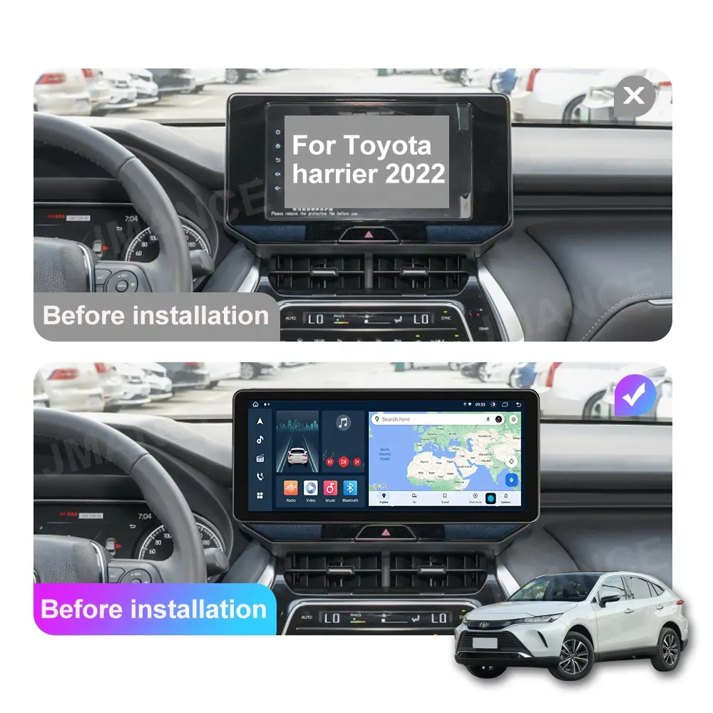 Jmance-reproductor multimedia con pantalla táctil de 12,3 pulgadas y Dvd para Toyota, autorradio 2 Din con Android 2022, 4 + 64Gb, Carplay, para Toyota Herrer 10,0