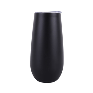 6oz Stainless Steel Insulated Champagne Flute <b>Double</b> <b>Wall</b> Vacuum Stemless Wine Tumbler with Lid - Product Image 2