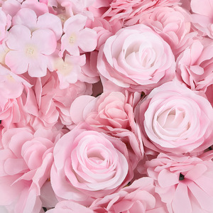 Mur floral artificiel 30x30cm, fleurs en soie plastique rectangulaires, accessoires de photographie de mariage, décoration intérieure, réutilisable - Product Image 2