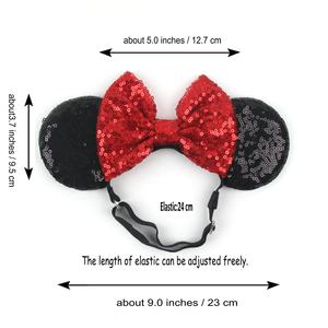 Chic Mouse <span class=keywords><strong>orecchie</strong></span> regolabili fascia elastica per adulti e bambini con fiocco in Nylon Hairband Festival festa Cosplay per capelli accessori per capelli - Product Image 6